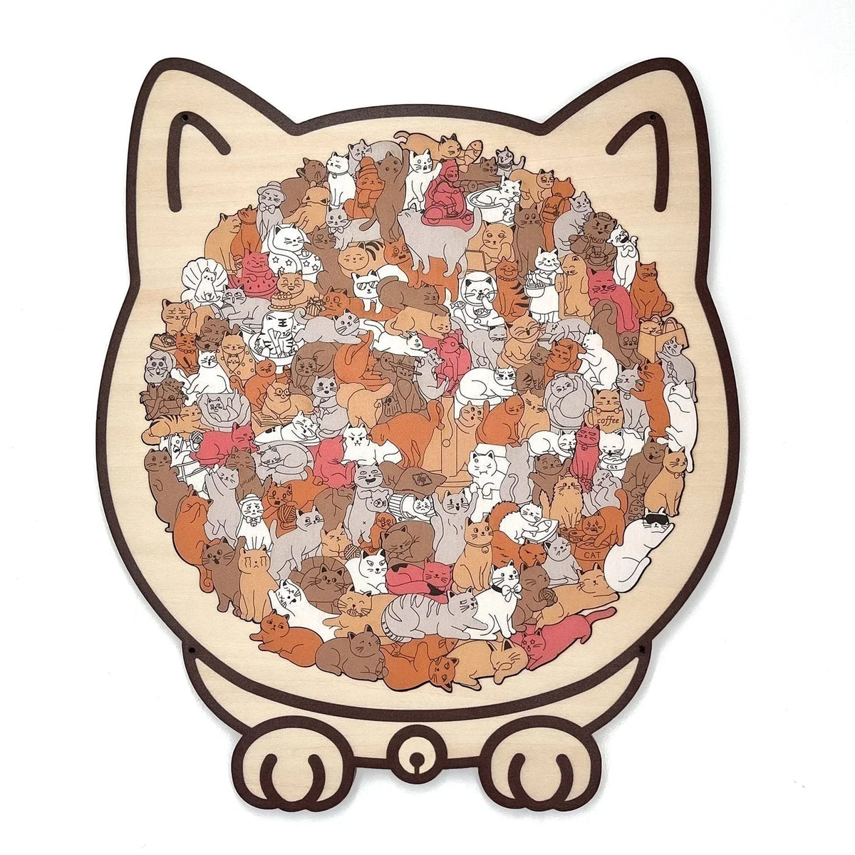 Christmas Sale 50% Off Morandi Color Cat Wooden Jigsaw Puzzle, 135 Pieces
