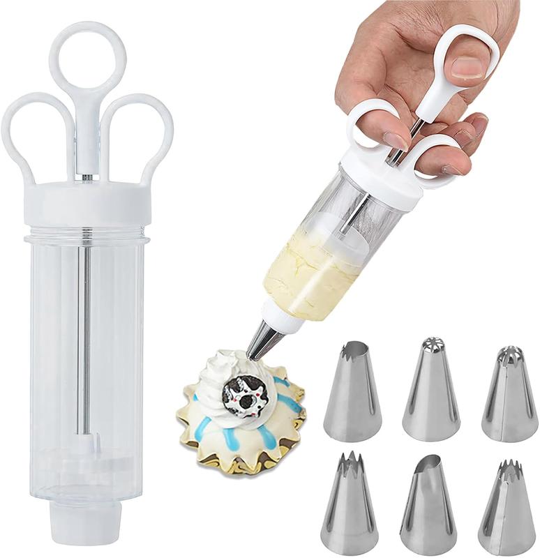 RÉDUCTION Kit pistolet à décorer les gâteaux en inox, set complet avec 18 embouts et douilles, décorez l'intérieur et l'extérieur.
