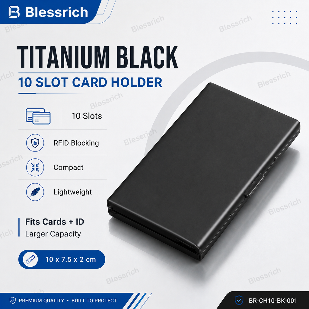 Metallic RFID blocking card holder