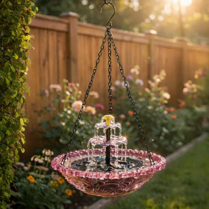 SPRING - 50% OFF Solar Hanging Bird Bath Fountain or Bird Feeder