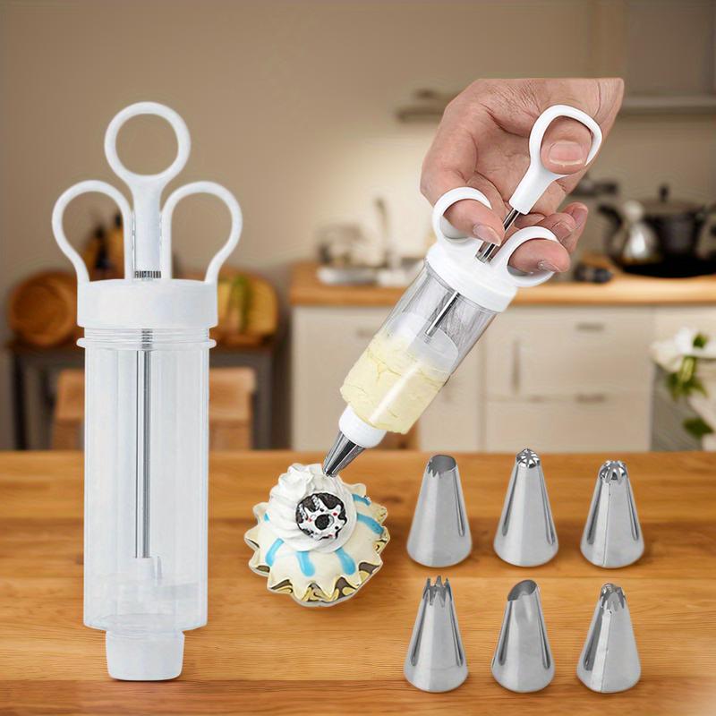 RÉDUCTION Kit pistolet à décorer les gâteaux en inox, set complet avec 18 embouts et douilles, décorez l'intérieur et l'extérieur.