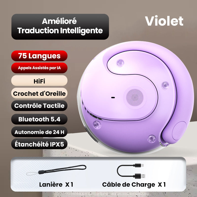 2025 Écouteurs sans Fil Bluetooth Intelligents pour la Traduction