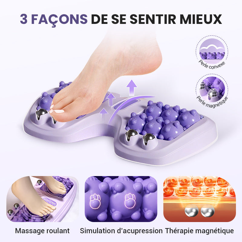 Apaisement Immédiat Rouleau de Massage Portable à Deux Têtes pour les Pieds