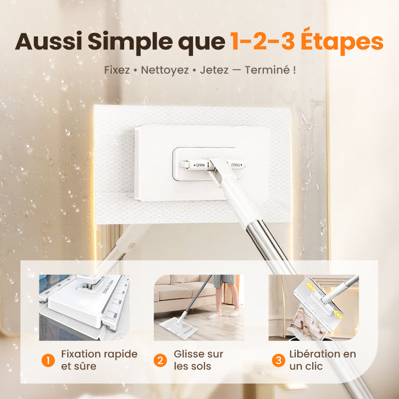 DE RÉDUCTION Balai à poussière jetable avec 4 housses réutilisables