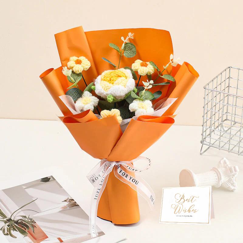RÉDUCTION Bouquet de fleurs délicates au crochet fait main Design réaliste, durable et parfait pour la décoration intérieure ou comme cadeau