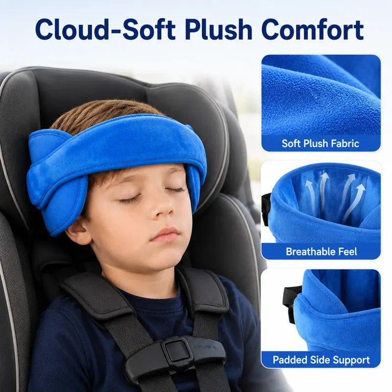 Appui-tête de siège auto pour enfant, sangle de soutien souple et moelleuse pour la sieste, réglable, avec coussins latéraux rembourrés