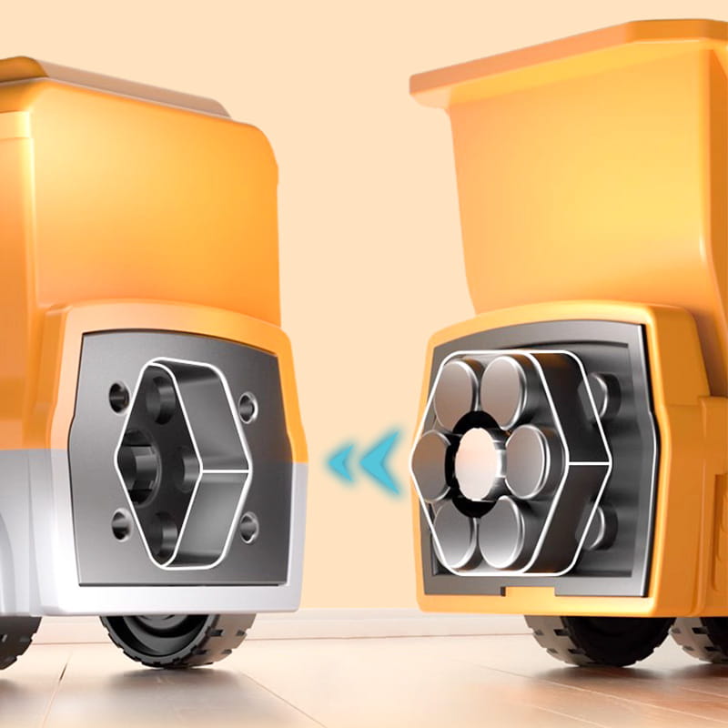 Vente flash 50 % de réduction jouets d'assemblage de construction automobile à transformation magnétique