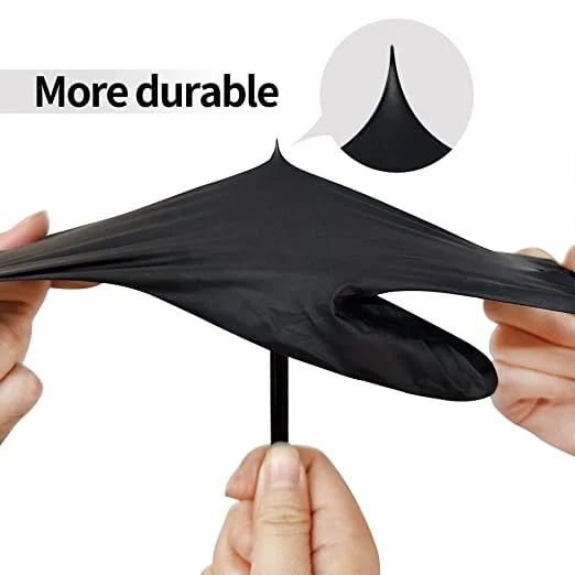 100 gants jetables en nitrile noir Outils de sécurité pour le nettoyage domestique