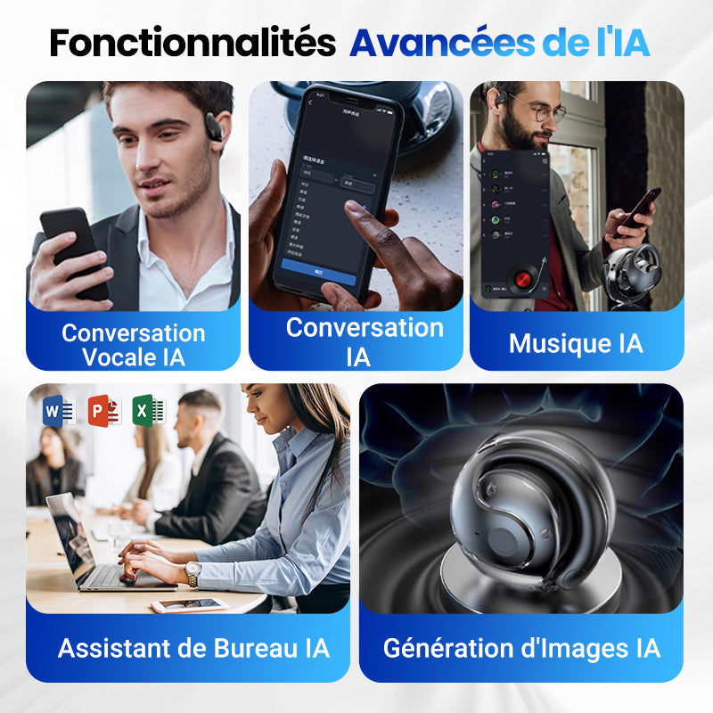 2025 Écouteurs sans Fil Bluetooth Intelligents pour la Traduction