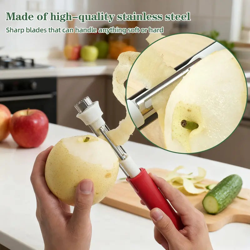 Outil de cuisine 2-en-1 en acier inoxydable avec poignée ergonomique