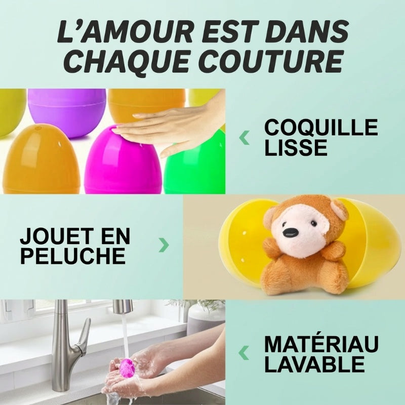 50 % de réduction pour Pâques ? Œufs de Pâques préremplis avec des peluches
