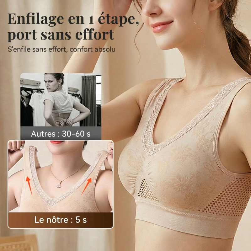 Offre spéciale à durée limitée Soutien-gorge sans armatures en dentelle à maintien élevé pour femme