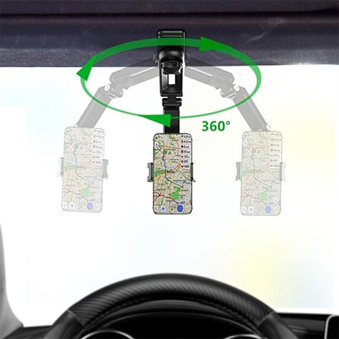 Retractable and rotating cell phone holder
