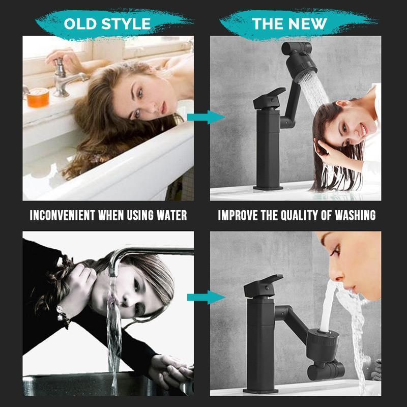 Universal single-hole hot and cold tap [360-degree multi-position swivel tap]