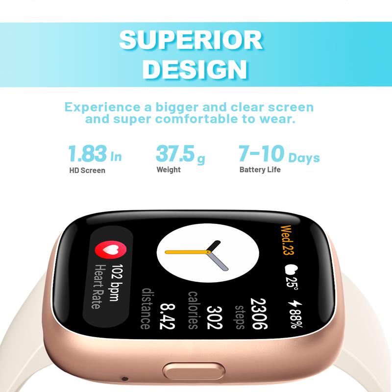 Montre connectée pour femmes et hommes, bracelet connecté avec fonction d'appel, montre de fitness avec suivi du sommeil/100 sports/podomètre étanche IP68
