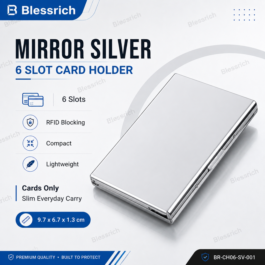 Metallic RFID blocking card holder