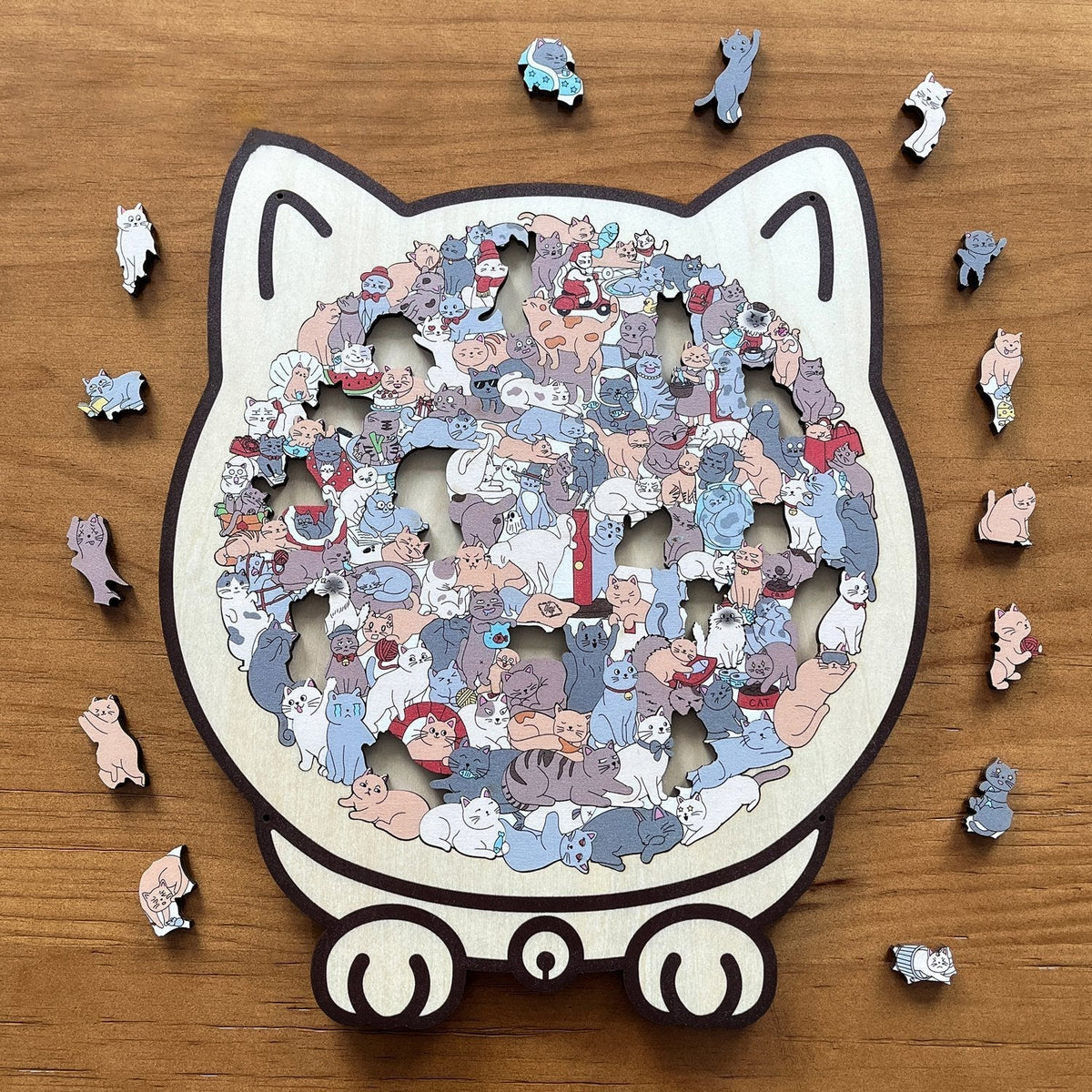 Christmas Sale 50% Off Morandi Color Cat Wooden Jigsaw Puzzle, 135 Pieces