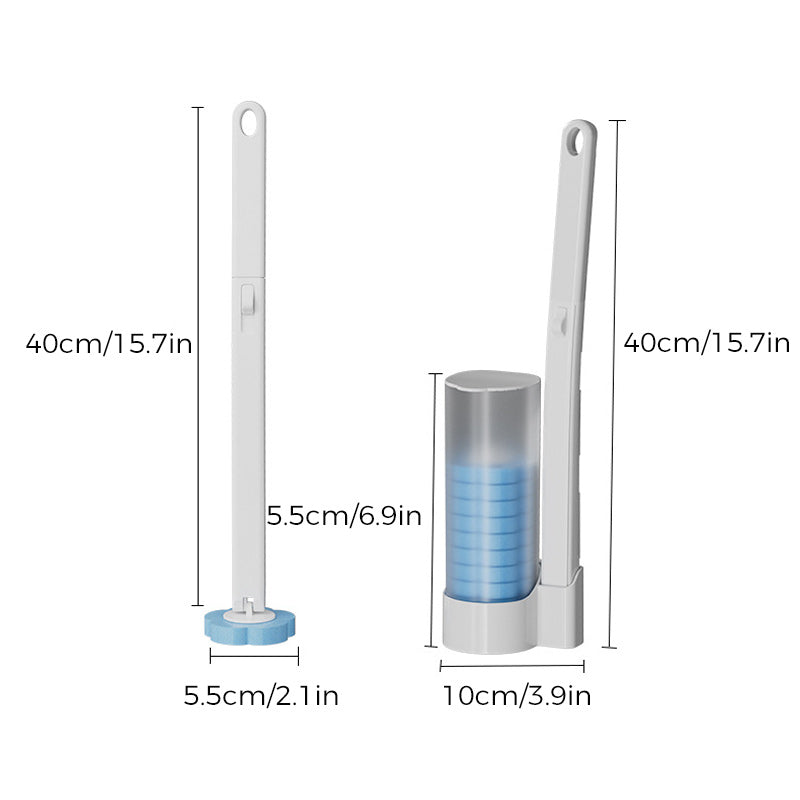Système de nettoyage jetable pour toilettes : nettoyage hygiénique en un clic, ne laisse aucun résidu, facile à utiliser et jetable.