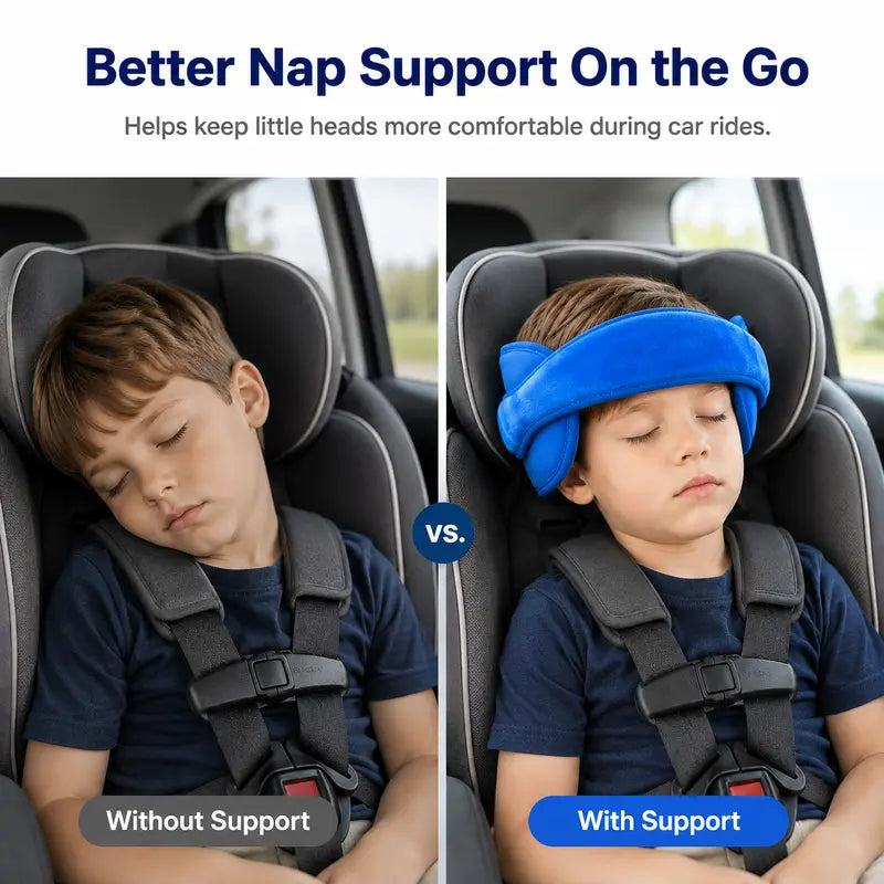 Appui-tête de siège auto pour enfant, sangle de soutien souple et moelleuse pour la sieste, réglable, avec coussins latéraux rembourrés
