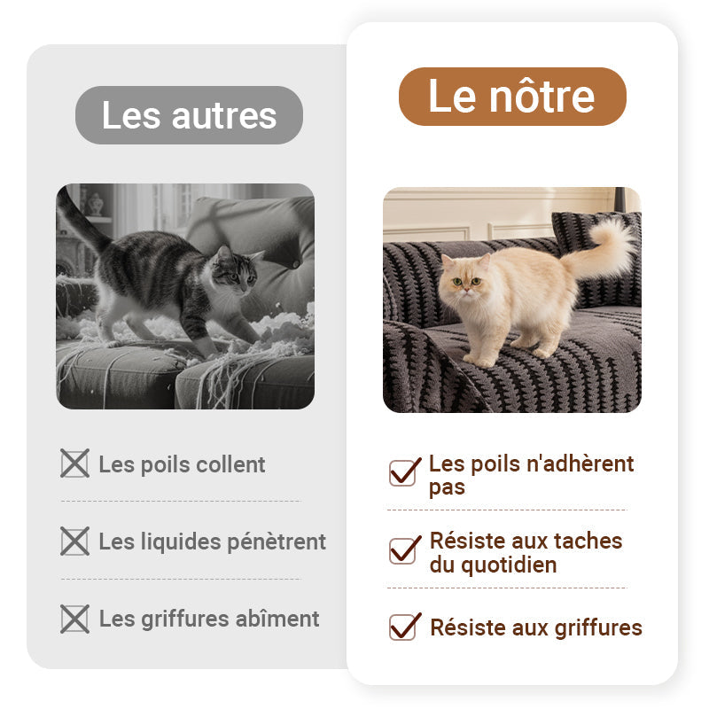 Housse de canapé douce et antidérapante en peluche