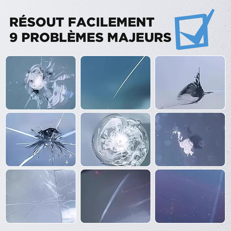 ACHETEZ-EN 1, OBTENEZ-EN 1 GRATUIT Kit de réparation de verre fissuré, résultat invisible en 20 min, facile à utiliser