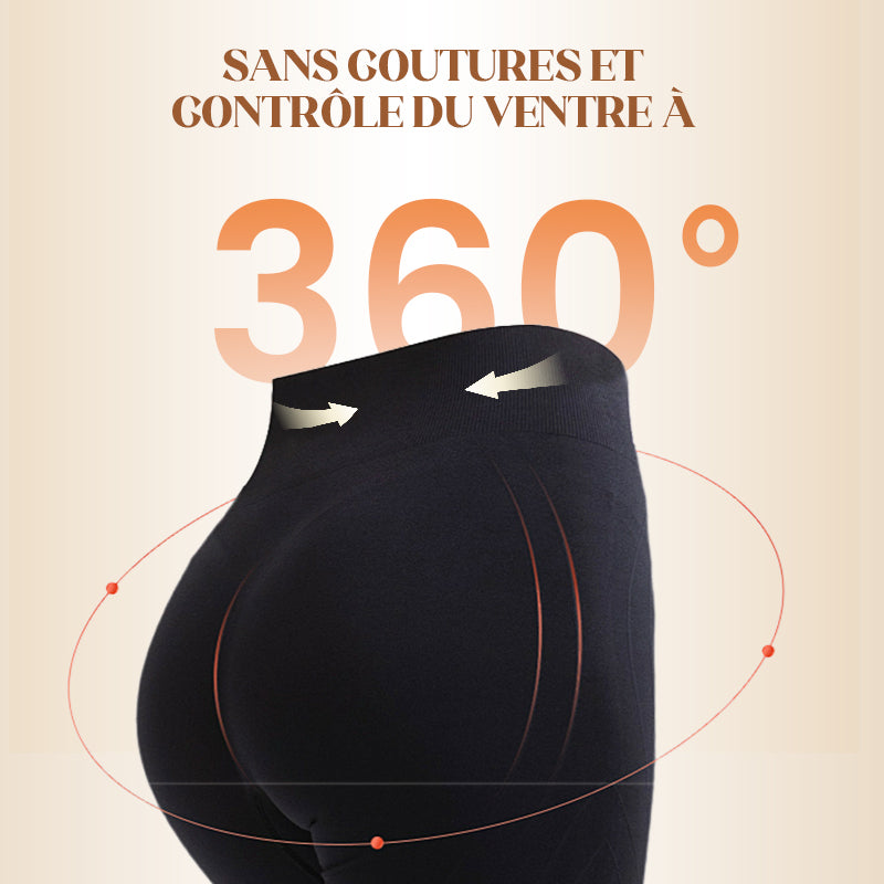 Culotte gainante taille haute en soie glacée pour femme avec contrôle du ventre et effet push-up