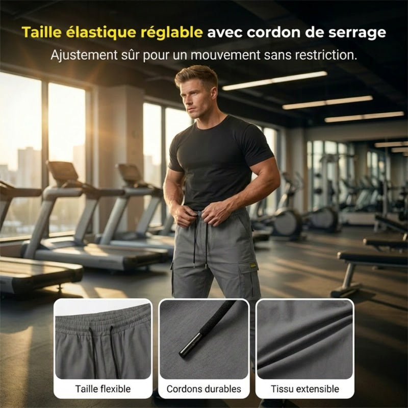 LIMITED 50% OFF Polyester Cargo Jogger Pants, Adjustable Waist, Pockets