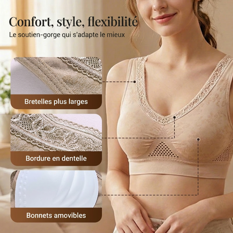 Offre spéciale à durée limitée Soutien-gorge sans armatures en dentelle à maintien élevé pour femme