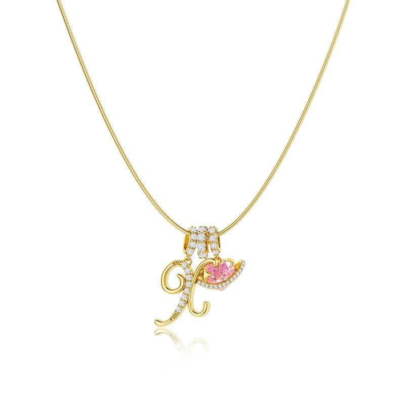 RÉDUCTION Colliers pendentifs 3 rangs avec initiales A-Z | Personnalisés et élégants