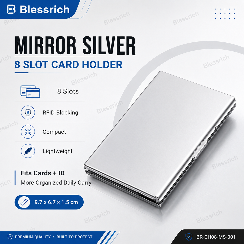 Metallic RFID blocking card holder