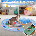 Tapis aquatique interactif pour animaux de compagnie avec poissons flottants + tapis rafraîchissant pour l'été