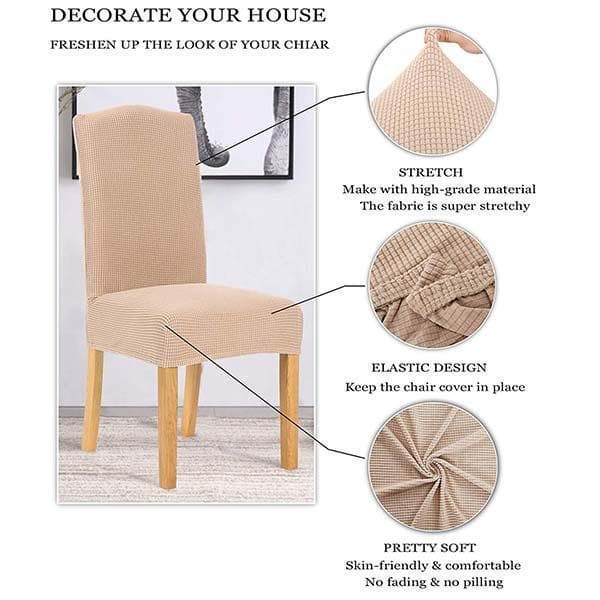 Réduction Housse de chaise extensible Ajustement parfait, anti-tache, protège et rénove vos chaises facilement