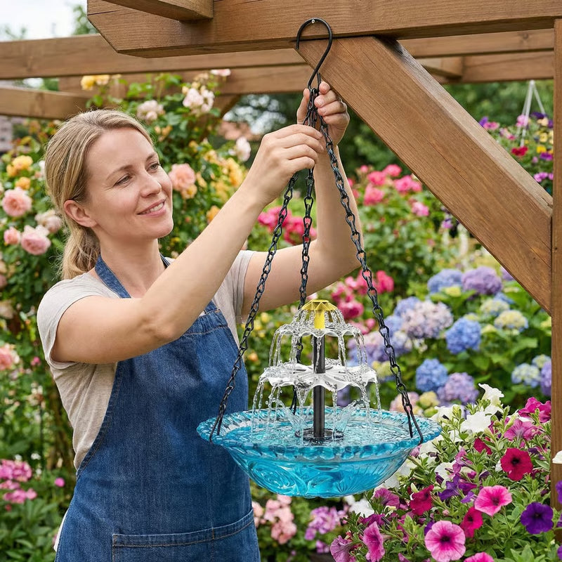 SPRING - 50% OFF Solar Hanging Bird Bath Fountain or Bird Feeder