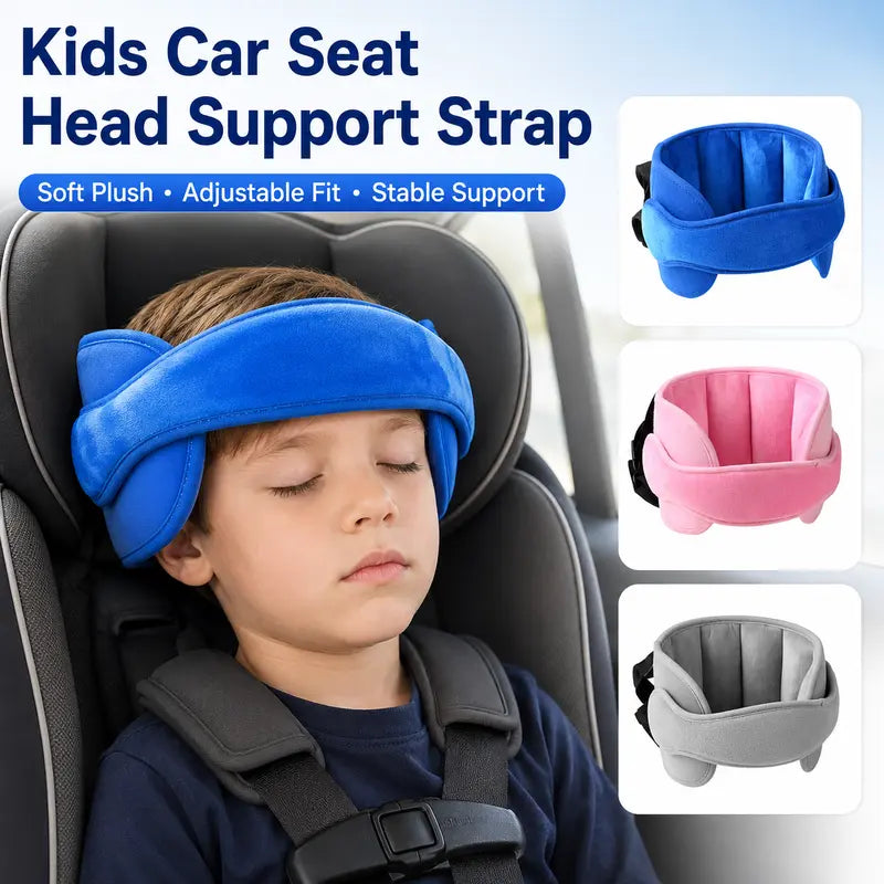 Appui-tête de siège auto pour enfant, sangle de soutien souple et moelleuse pour la sieste, réglable, avec coussins latéraux rembourrés