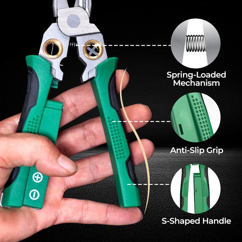 8-in-1 multi-function wire stripper with electrical tester