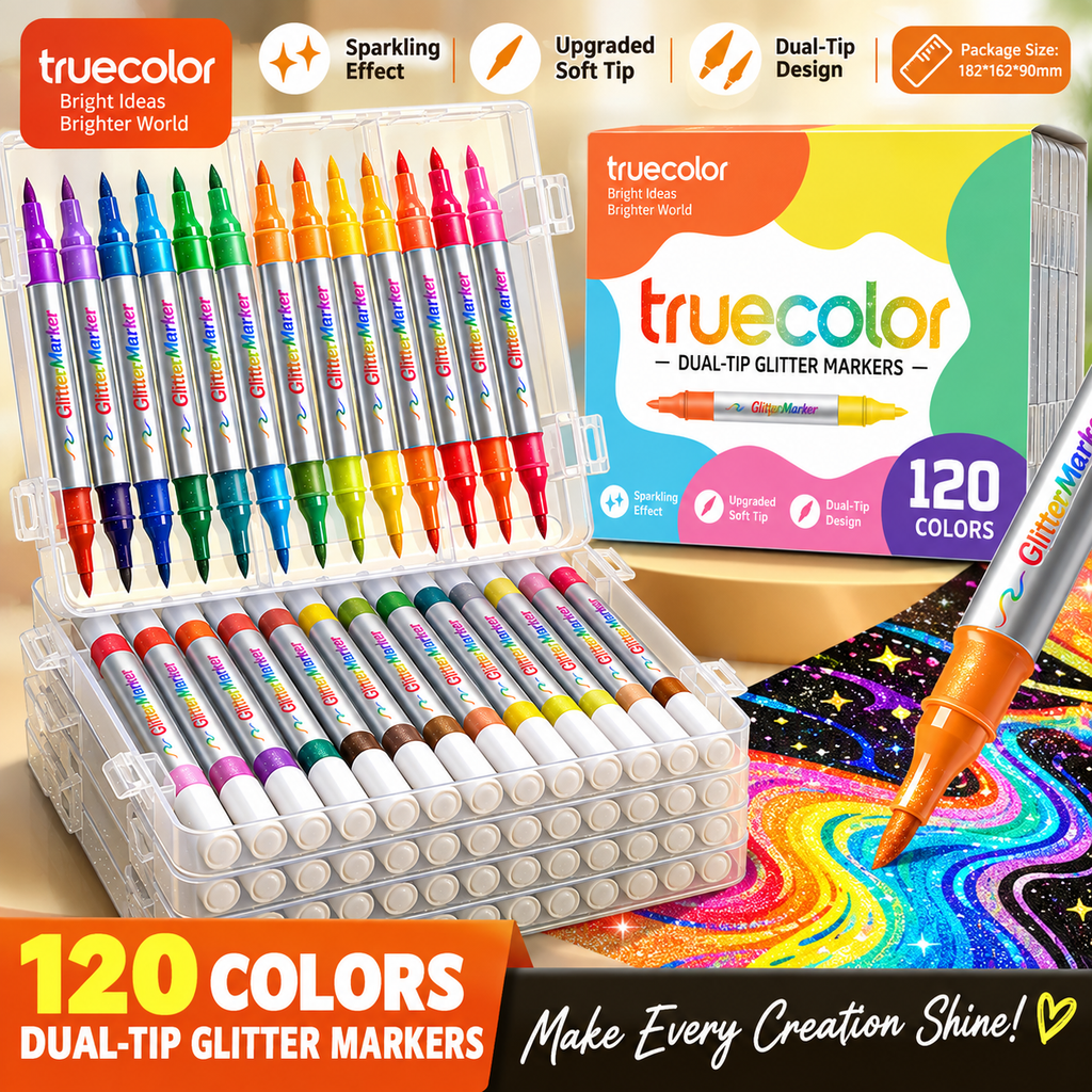 Magical Glitter Markers Dual-Tip Two-Color Art Pens