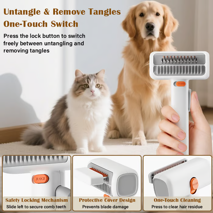 2-in-1 Comb for Detangling and Grooming Pets