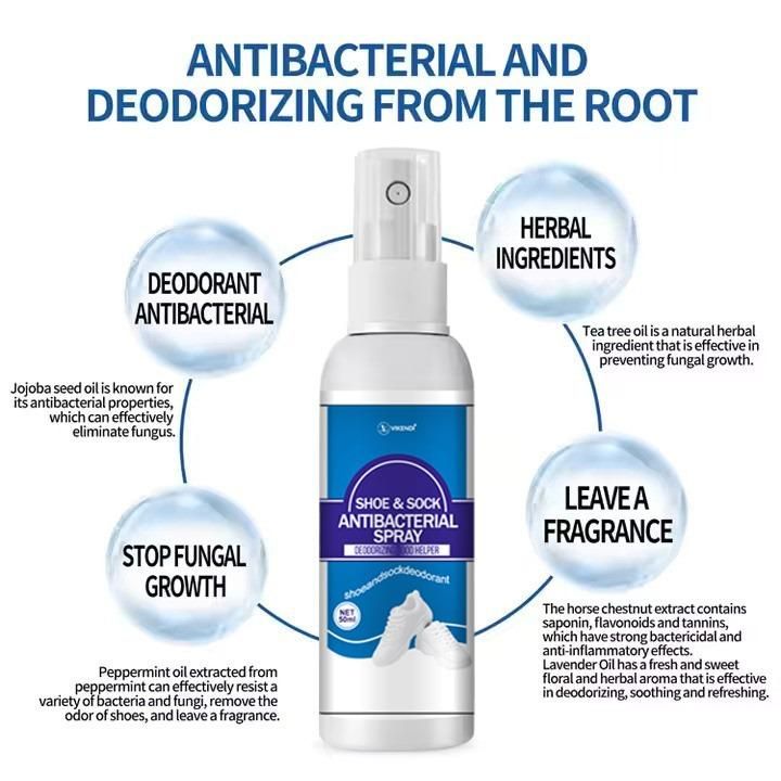 Spray désodorisant naturel antibactérien pour chaussures et chaussettes