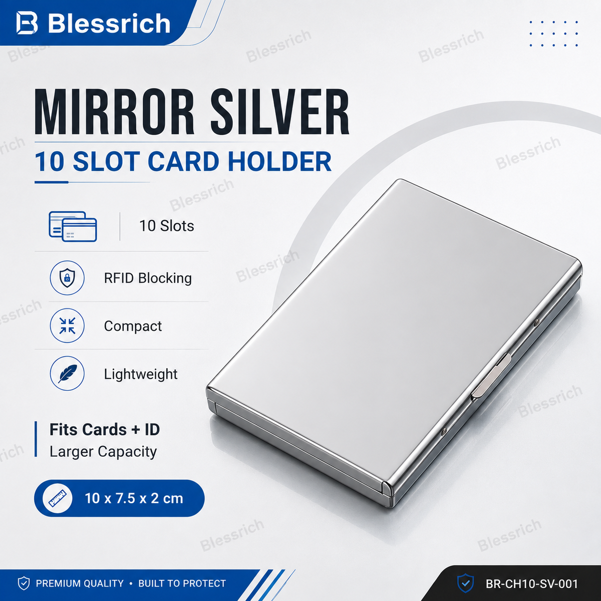Metallic RFID blocking card holder