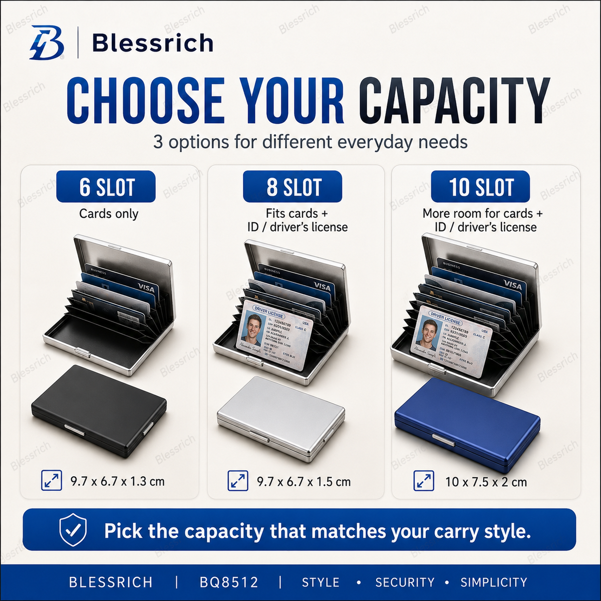 Metallic RFID blocking card holder