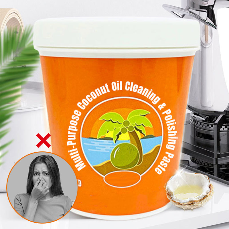 Multi-purpose cleaning and polishing paste coconut oil
