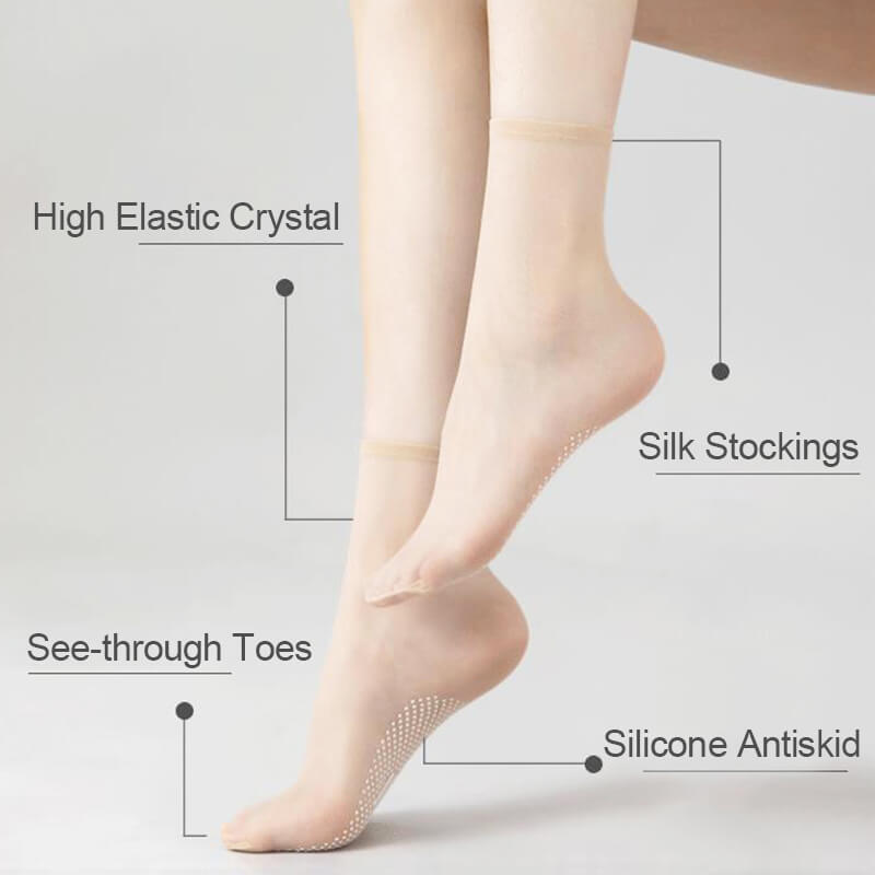 Chaussettes invisibles antidérapantes en soie cristalline (Super, achetez-en 2 et bénéficiez de 5 % de réduction)