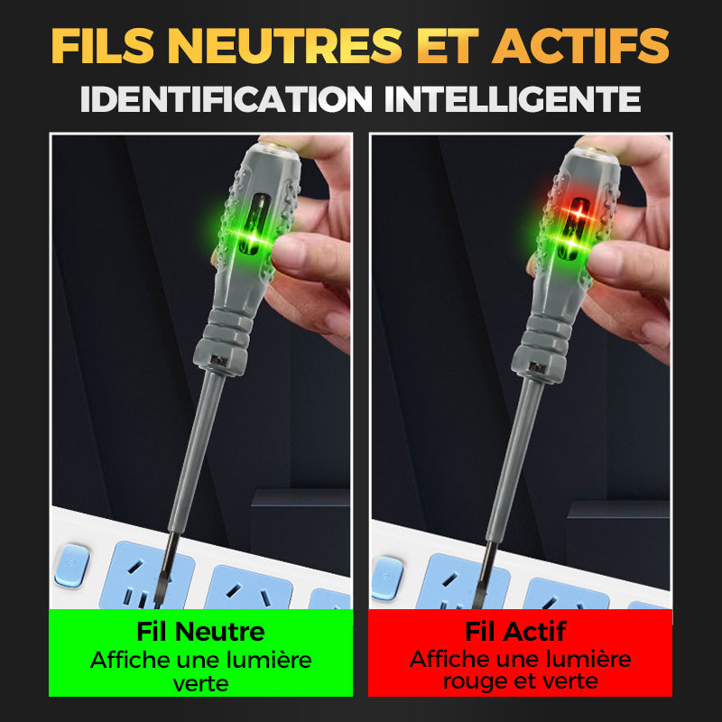 TOURNEVIS MAGNÉTIQUE 2-EN-1 - Détection électrique intégrée, couple élevé pour réparations domestiques