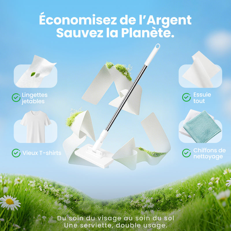 DE RÉDUCTION Balai à poussière jetable avec 4 housses réutilisables