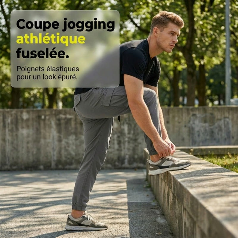 LIMITED 50% OFF Polyester Cargo Jogger Pants, Adjustable Waist, Pockets