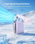 Mini ventilateur portable avec affichage LED, ventilateur de poche turbo 5 vitesses. Rechargeable par USB, refroidissement rapide, idéal pour les voyages et le maquillage. Cadeau parfait. Refroidissement portable.