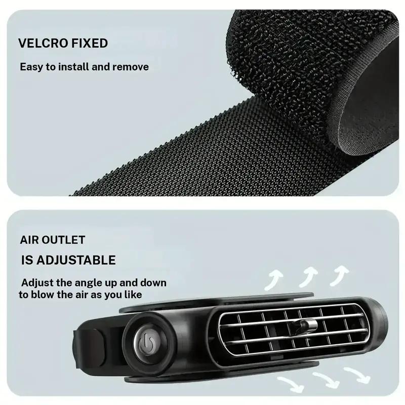 ÉCONOMISEZ 49 % Ventilateur de siège auto BreezGo | Ventilateur rechargeable à 3 vitesses avec clip de fixation et batterie de 3000 mAh | Recharge USB-C pour voitures, voiturettes de golf et camping-cars