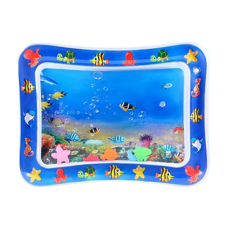 Tapis aquatique interactif pour animaux de compagnie avec poissons flottants + tapis rafraîchissant pour l'été