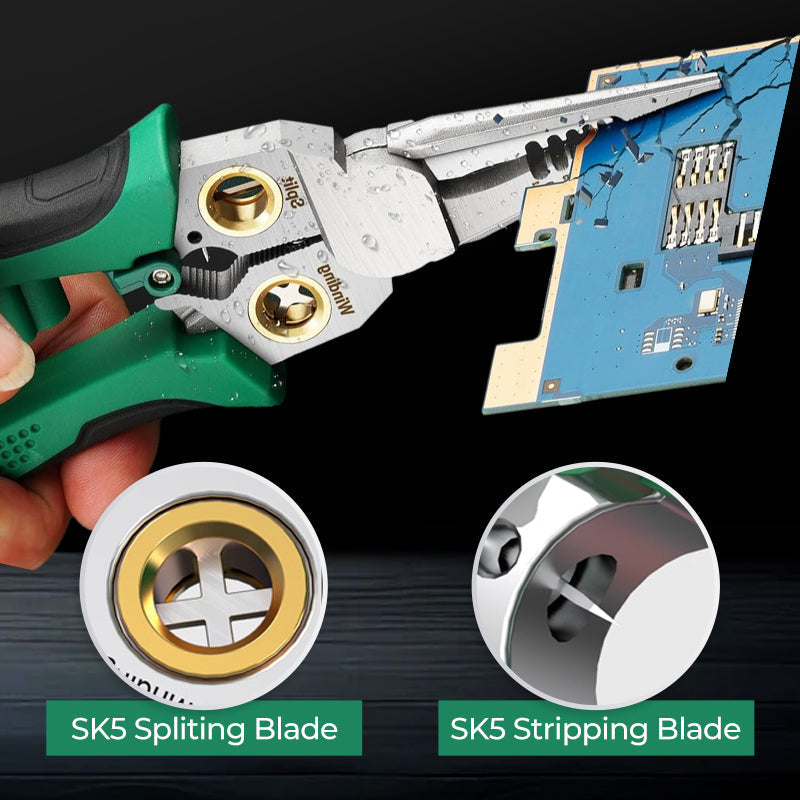 8-in-1 multi-function wire stripper with electrical tester