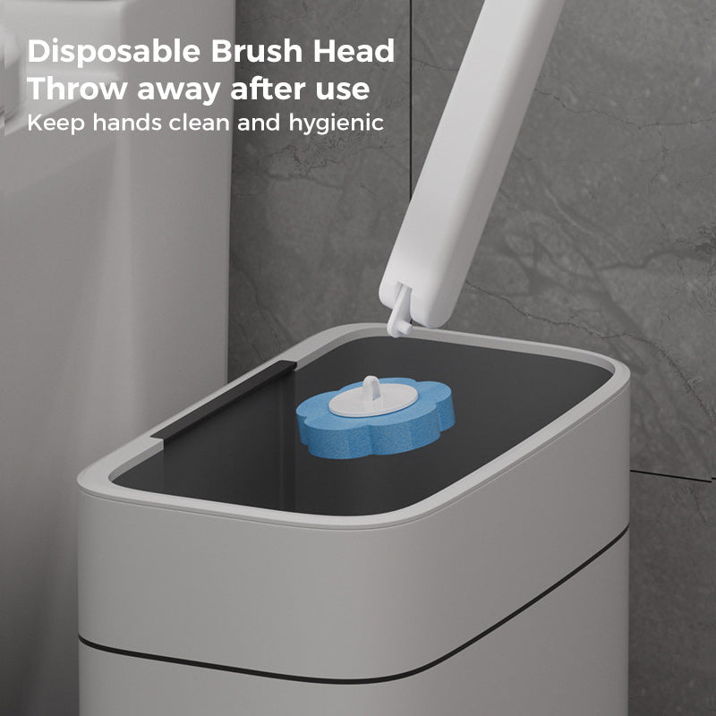 Système de nettoyage jetable pour toilettes : nettoyage hygiénique en un clic, ne laisse aucun résidu, facile à utiliser et jetable.